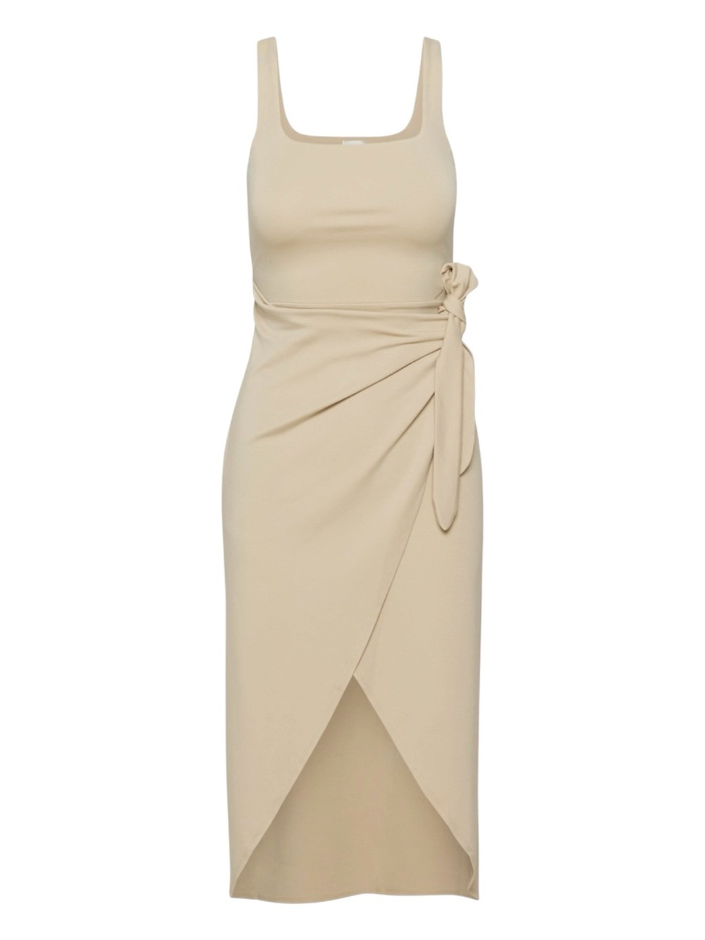 Aritzia Wilfred Saturn Cream Wrap-Tie Midi Dress | Size 2XS